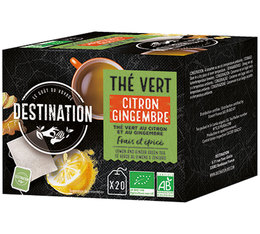 Destination organic Green tea with lemon & ginger - 20 sachets