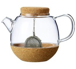 Théière Cortica en verre et liège 50 cl + boule à thé - VIVA Scandinavia
