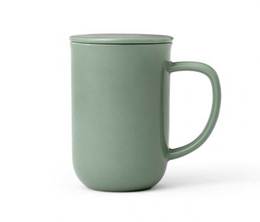 ‘Minima' stone green porcelain mug with tea infuser - 500ml - Viva Scandinavia
