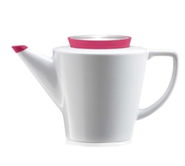 VIVA Scandinavia porcelain teapot with fuschia silicone lid & infuser - 1L