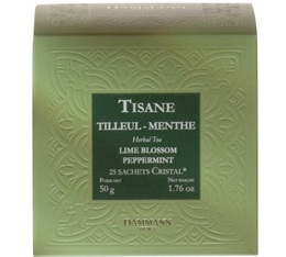 Dammann Frères Lime blossom peppermint herbal tea - 25 Cristal® sachets