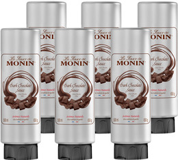 Lot de 6 Sauces Topping Monin - Chocolat noir - 6 x 500 ml