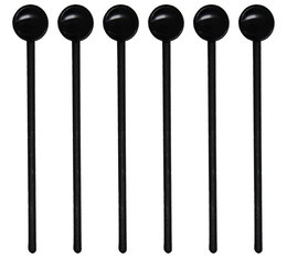 Bodum Bistro set of 6 black long spoons for tall drinks