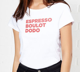 Tshirt Femme - Espresso, boulot, dodo - Taille M