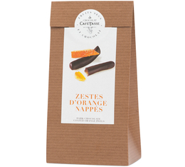 Sachet zestes d'orange enrobés de chocolat noir 125g - Café Tasse