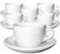 Ancap Set of 6 Porcelain Palermo Cappuccino Competition Cups and Saucers - 15 cl