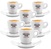 6 tasses et sous tasses à café en porcelaine - 6 cl - PELLINI TOP