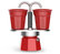 Bialetti moka pot Mini Express 2 cups with 2 Red Bicchierini Cups