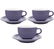 3 Tasses et sous tasses Latte Bowl 19 cl Violet - ORIGAMI