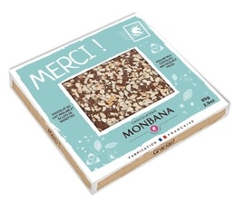 Monbana - Merci! Milk chocolate praline with hazelnut flakes 