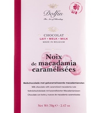 Dolfin Milk Chocolate Bar with Caramelised Macadamia Nuts - 70g