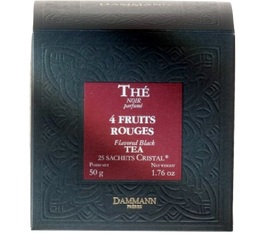 '4 Fruits Rouges' flavoured black tea - 25 Cristal® sachets - Dammann Frères
