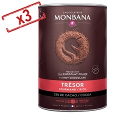 Monbana Hot Chocolate Powder Bundle Trésor de Chocolat - 3 x 1kg
