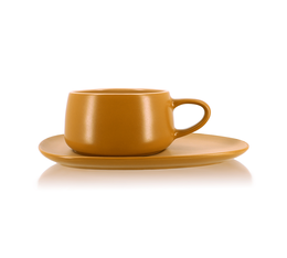 OGO Living Yellow Stoneware Cup and Saucer - 30cl