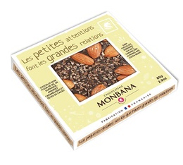 Monbana Chocolate Bar Dark Chocolate, Fleur de sel de Guérande, Caramelised Almonds - 85g