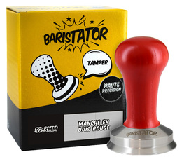 Baristator high-precision 57.3mm tamper with red wooden handle