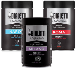 Bialetti pack of 3 ground coffees for Moka Pot