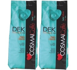 Dek whole-bean coffee - Arabica/Robusta - 2x500g - Cosmai Caffè