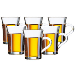 set of 6x23cl glass tea mugs with handle - Café Compagnie