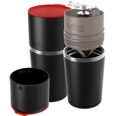 Black portable Cafflano all-in-one coffee maker