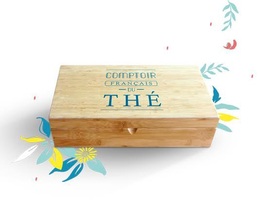 Bamboo tea chest with 10 compartments - Comptoir Français du Thé