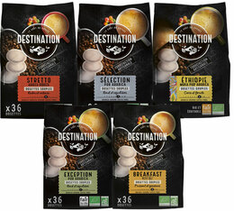 Destination discovery pack : Organic coffee pods for Senseo (5 x 36)