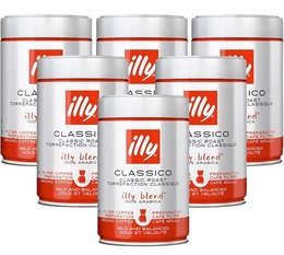 Illy Classico Ground Coffee (for drip filter coffee) - 6 x 250g tin