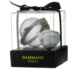 Dammann Frères tea ball infuser with miniature teapot