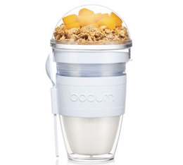 Bodum Joycup Granola Plastic Double Wall Cup with Spoon Blue Moon - 30cl
