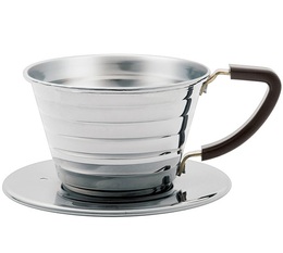 2-Cup flat-bottomed Kalita Wave Dripper 155 in stainless steel