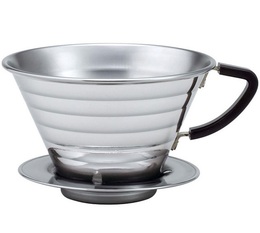 4-Cup flat-bottomed Kalita Wave Dripper 185 in stainless steel 