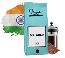 Ground coffee for French press coffee makers: India - Malabar - 250 g - Cafés Lugat