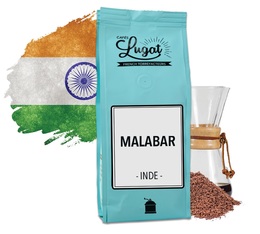 Ground coffee for Hario/Chemex coffee makers : India - Malabar - 250 g - Cafés Lugat