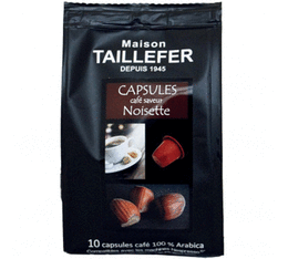 Hazelnut flavoured coffee capsules x10 Maison Taillefer for Nespresso