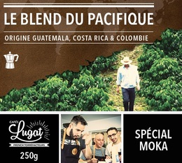 Ground coffee for moka pots: Le Blend du Pacifique (Pacific Blend ) - 250g - Cafés Lugat