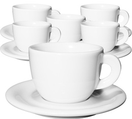 Ancap Set of 6 Porcelain Edex Cappuccino Cups and Saucers - 19 cl