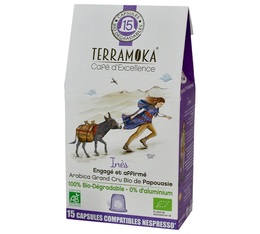 Nespresso® compatible capsules Terramoka Inès biodegradable x 15 coffee pods