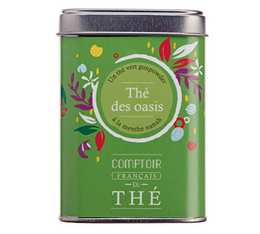 Thé des Oasis mint green tea - 90g loose leaf tea in tin by Comptoir Français du Thé