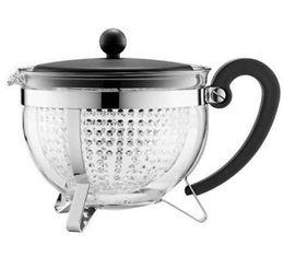 Bodum Chambord Glass Teapot with Infuser in Black - 1.3L
