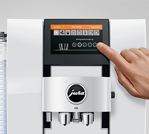 Ecran intuitif machine a cafe grain Jura Z10 Diamond White