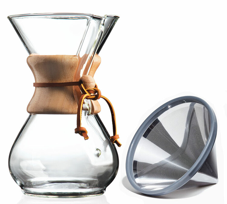 CHEMEX Coffee MAker and ABLE Kone Filter