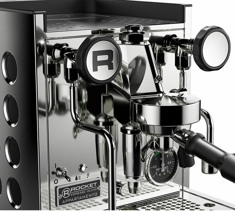 ROCKET ESPRESSO machine à café expresso Appartamento TCA inox et cercles noirs