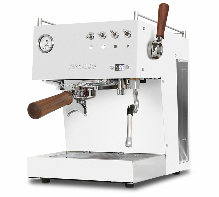 Ascaso Steel Duo Plus machine à café expresso inox blanc et finitions bois