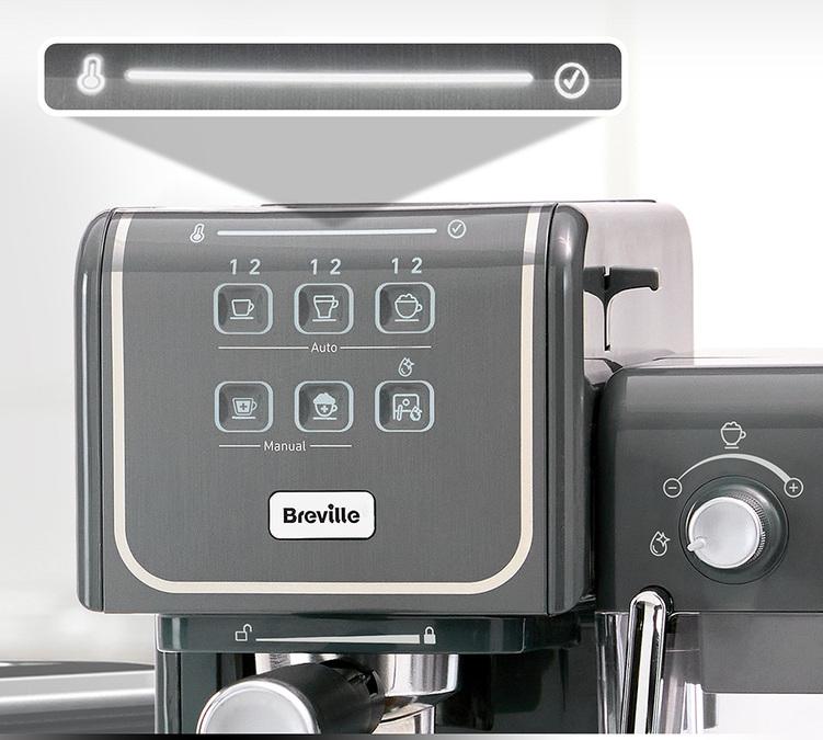 Machine à café à percolateur Breville Prima Latte III Grise