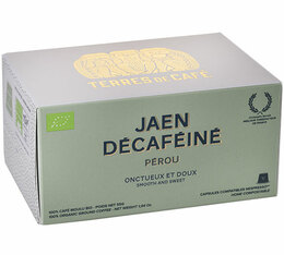 10 capsules Pérou Jaen Décaféiné Bio -  compatibles Nespresso®- TERRES DE CAFE