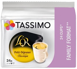 24 dosettes L'OR Petit Déjeuner Classique Familial - TASSIMO 