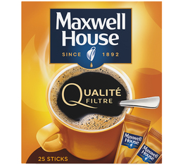 25 sticks - Café Soluble - Qualité Filtre - MAXWELL HOUSE