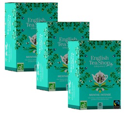 Pack Infusion Menthe Intense Bio - 3 x 20 sachets plats - English Tea Shop