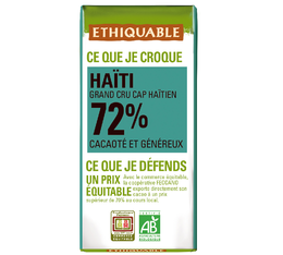 30g Mini-tablette chocolat noir Haïti 72%  Bio - ETHIQUABLE 