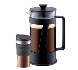 Mug isotherme noir 35 cl + Cafetière à Piston Crema 8 tasses - 1L - Bodum